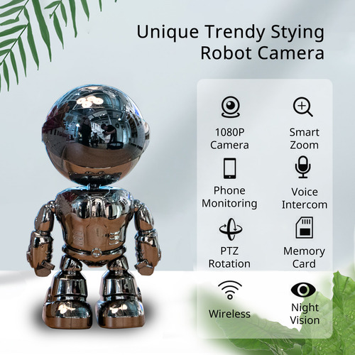 Cámara Ip Robotizada 1080p, Cámara Doméstica Giratoria/incli