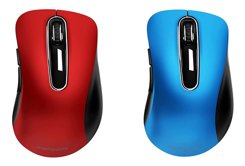 Mouse Inalambrico Universal Rojo Y Azul | 2 Pack / Comodo