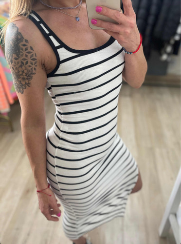 Vestido Ajustado Al Cuerpo Rayado The Big Shop
