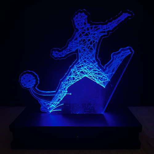 Lampara Led 3d Rgb Holograma Con Control Jugador De Futbol