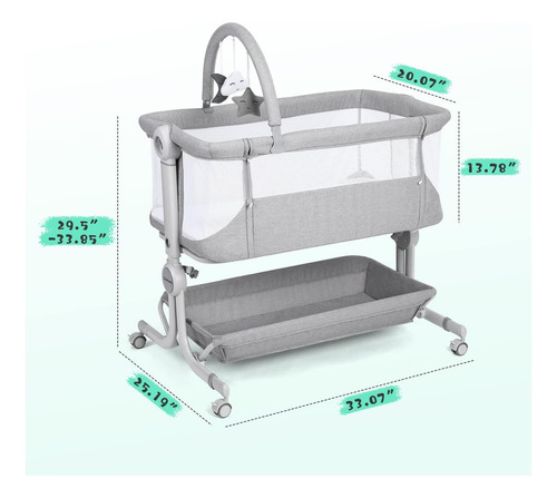Cowiewie Baby Mobanet Sleeper Con Canasta De Almacenamiento,