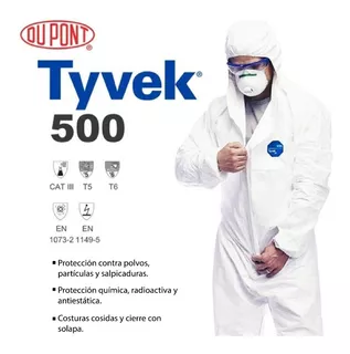 Overol Dupont Tyvek 500 Original Antiestático Esterilizable