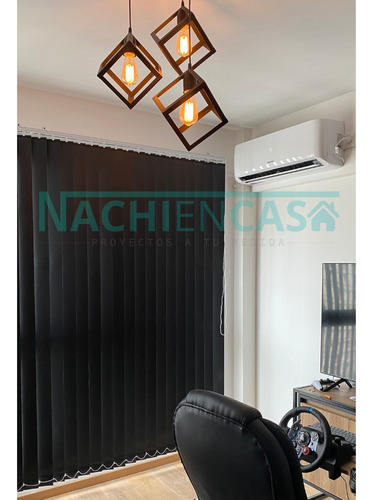 Cortina Bandas Verticales Ventana 150x150 Black Out 155x155 