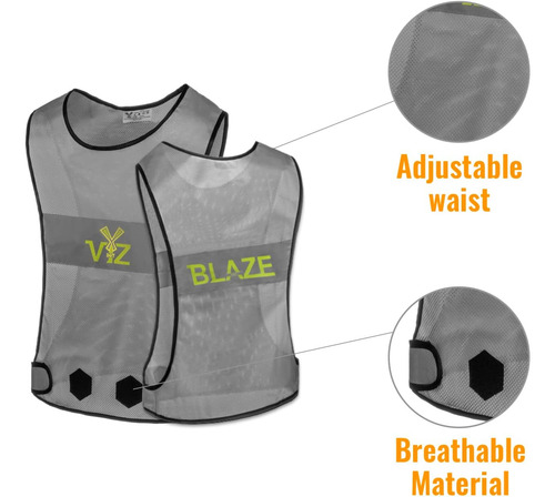 Blaze - Chaleco Reflectante De Seguridad Para Correr, Chalec