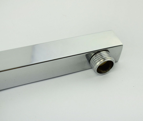 Ducha Inox Quadrada Chuveiro Slim 20x20 Com Braço Quadrado