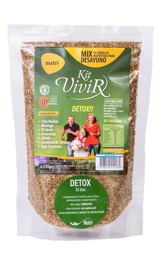 Kit Vivir Detox Nutri 100% Natural Moringa Amaranto 230g  Dw