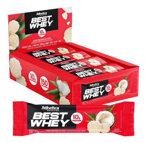 Best Whey Bar Display 12x32g Atlhetica - Promoção Caixa