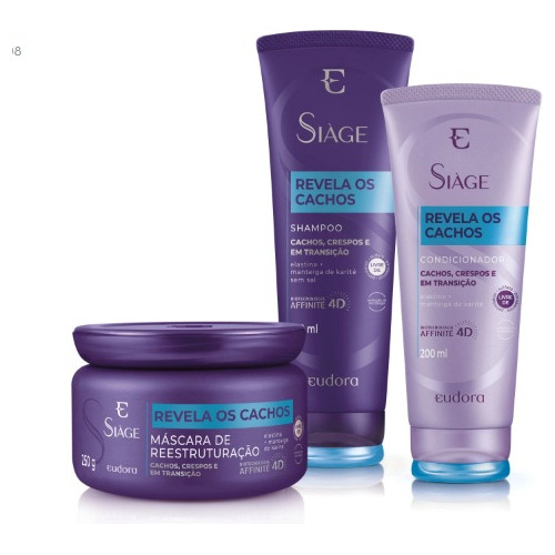 Shampoo + Cond. + Máscara Siàge Revela Os Cachos Eudora