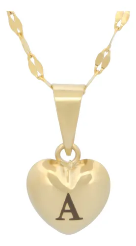 comprar Cadena Gargantilla Dama Corazón Letras Oro Sólido 10k