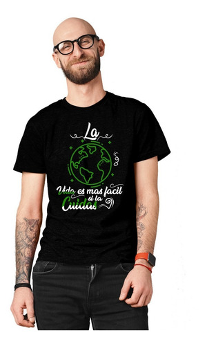 Camiseta Divertida De Moda Negra De Hombre Ambientalista