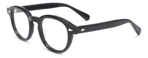 Marco De Gafas Con Montura Redonda Y Placa Retro For Hombre