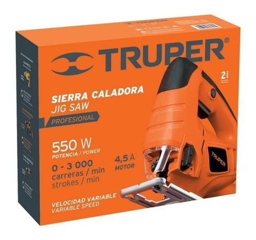 Sierra Caladora 550 W Truper Velocidad Variable, Profesional