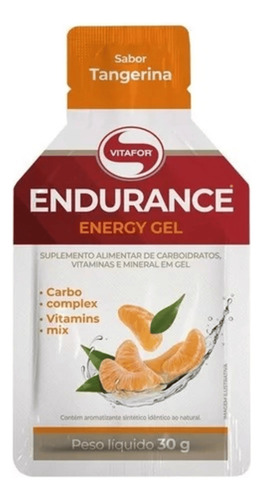 Endurance Gel Energy Carbo Complex Vitamins Mix Com 12 Sachês De 30gsabor Tangerina Vitafor