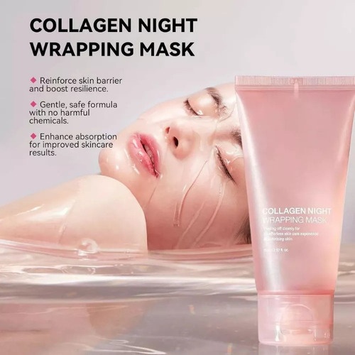 Máscara De Colágeno Para Envolver La Noche, Máscara Exfolian
