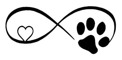 Sticker Patita Corazon  Signo Infinito Amor Auto Dog Lover 