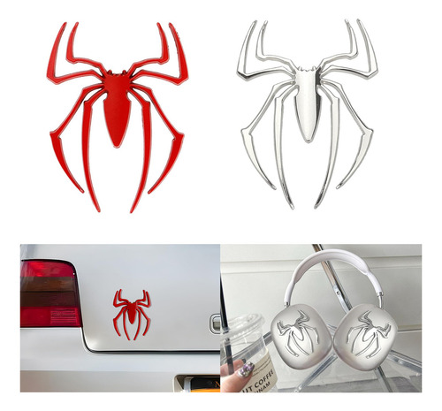 DOUAD 2 calcomanías metálicas 3d araña reflejante adhesivo resistente al agua y calor