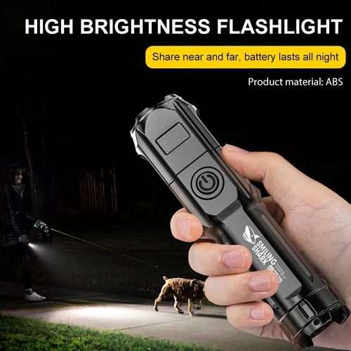 Original Super Lanterna Laser Flash Tática Smiling Shark