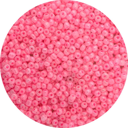 Mostacillas De Vidrio Rosa Chicle Para Bijouterie - 225 Gr