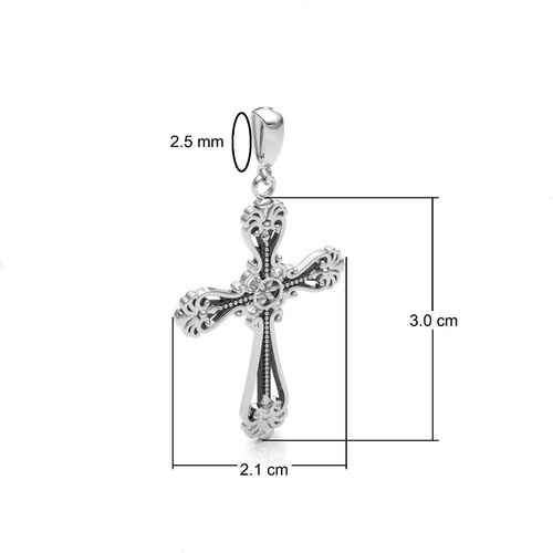 Imagen 3 de 10 de Dije Cruz De Plata .925 Oxido Mujer Hombre Agálea Joyería