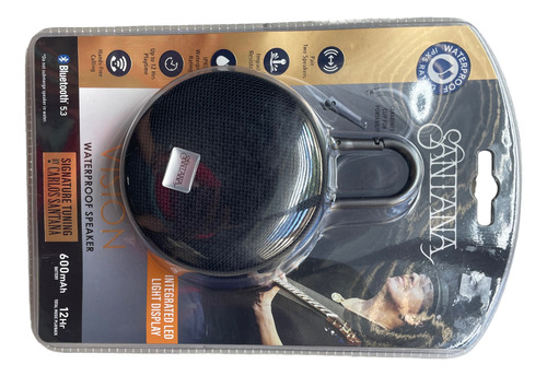 Bocina Portátil De Carlos Santana Bluetooth Vision Agua Resi Negro