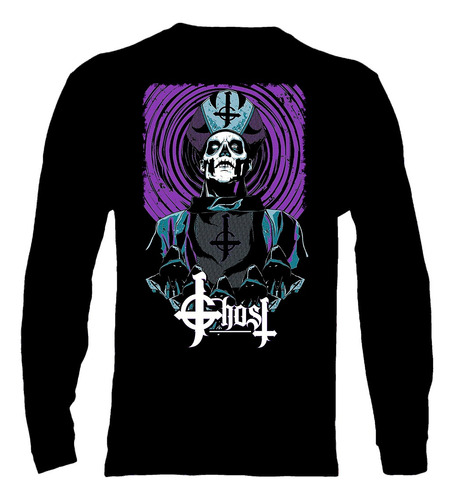 Polera Manga Larga Ghost Ver 02 - Vale Gamess - Rock