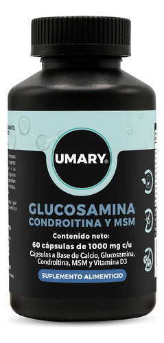 Umary Glucosamina Condroitina Y Msm 60 Cápsulas De 1000 Mg Sabor Sin Sabor