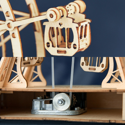 Rompecabezas 3d Diy Modelo Rueda De Fortuna Caja De Música