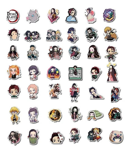 Imagen 6 de 7 de Set 100 Stickers Kimetsu No Yaiba Demon Slayer Anime 4-6 Cm