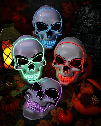 Día De Los Muertos, Halloween, Máscara De Calavera Brillante