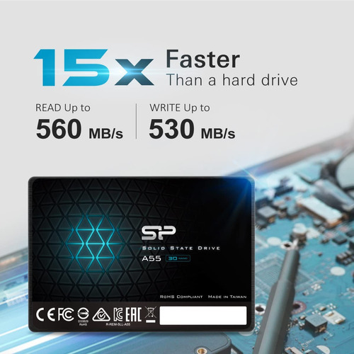 Disco Solido Ssd Silicon Power 1tb Sata A55 560/530mbps Color Negro