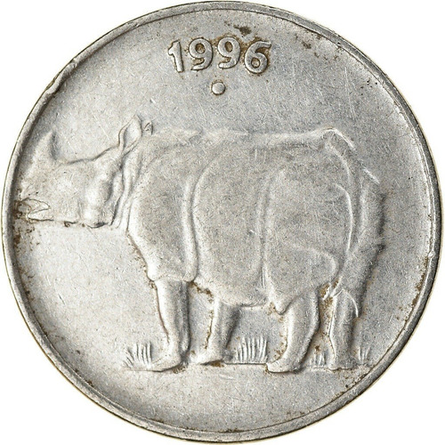 India Moneda Del Año 1996 De 25 Paise - Rinoceronte