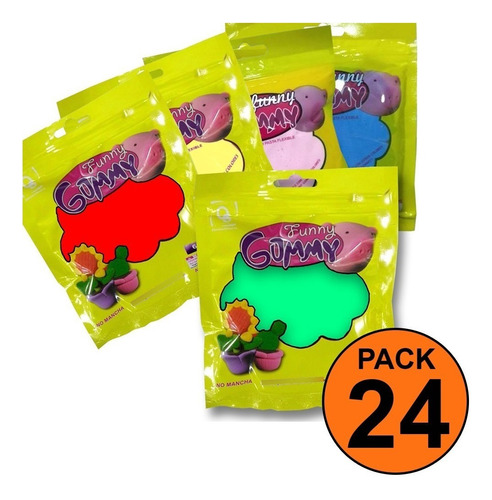 Pack 24 Masas Funny Gummy Goma Eva Slime / Lhua Store