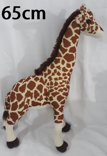 Girafa Pelúcia Modelo Em Pé 65cm Grande Real Gigante Selva