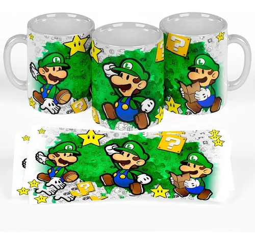 Caneca Super Mário Bros e luigi - Esmaga Tartaruga - Cerâmica