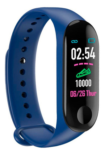 Reloj Inteligente Smartwatch Nt02 Smartband Ritmo Cardiaco Color de la caja Negro Color de la malla Azul Color del bisel Negro
