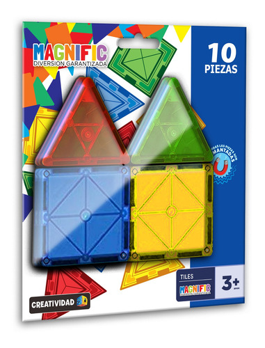 Imagen 2 de 2 de Imanes Magnéticos Magnific 10 Piezas Cuadrado Y Triangulo