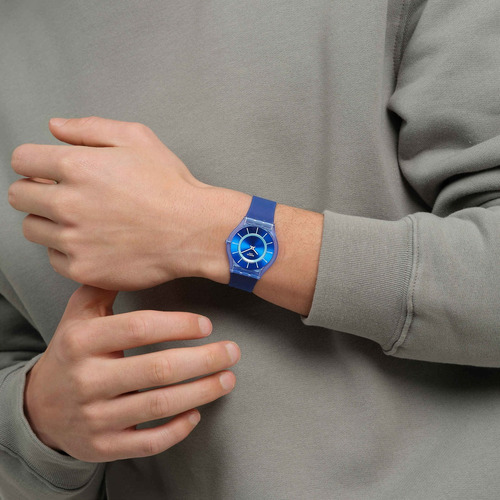 Reloj Swatch Skin Ss08i100 Jammy Grape Dream Agente Oficial Azul Azul Azul