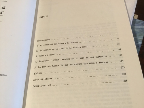 La Càbala Y Su Simbolismo. Torà Golem - Gershom Scholem (Usado)