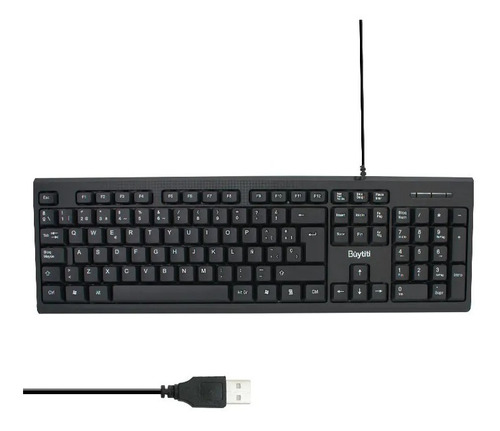 Teclado Computador Estandar Español Con Cable Usb Buytiti