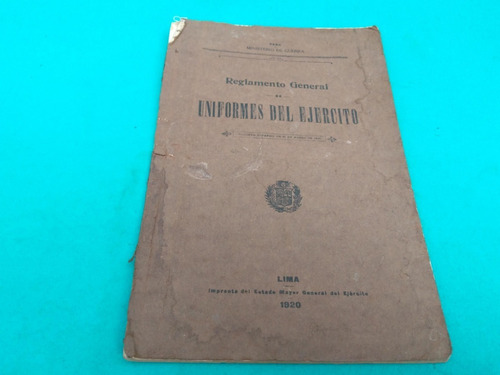 Mercurio Peruano: Libro Uniformes Ejercito 1920 60pag  L148