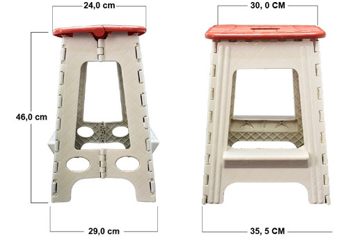 Banco Banquito Plegable Plástico Camping Hogar 46x31x24.5 Cm