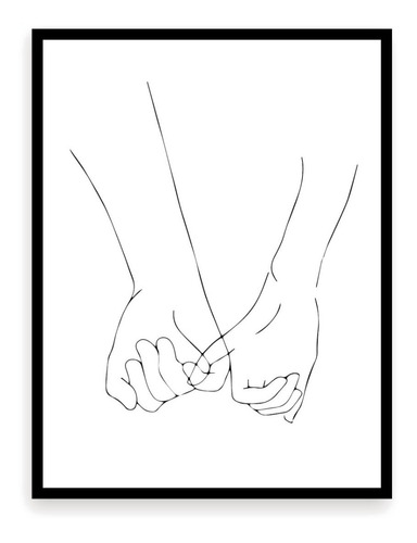 Cuadro Minimalista - Manos Entrelazadas - Siluetas Rostros