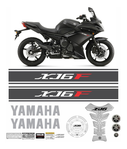 Kit Adesivos Compatível Com Yamaha Xj6f + Tanque  Xj6f1105
