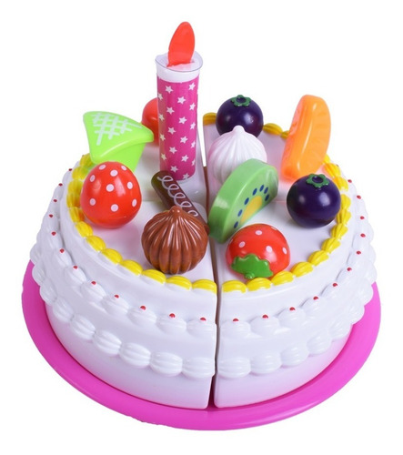 Imagen 2 de 7 de Juego De Comida Con Abrojo Torta Y Frutas El Duende Azul7474
