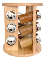 Comprar Especiero Giratorio De Madera Frascos De Vidrio 12 Frascos