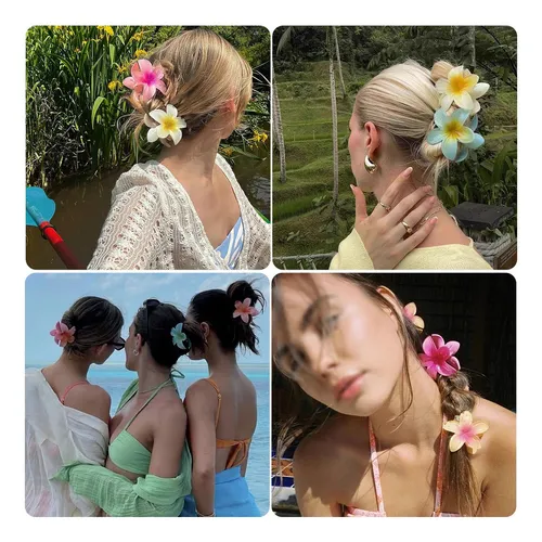 15×pinzas Para El Cabello Diseño Flor Hawaiana