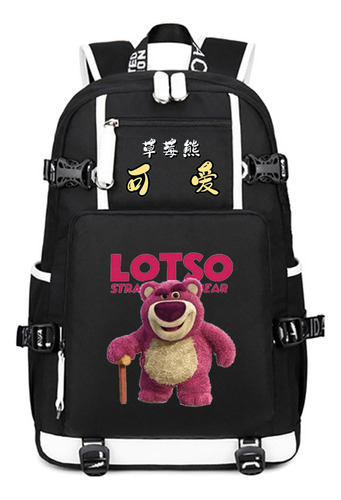 Mochila Escolar Strawberry Bear For Niños Y Niñas De Secund