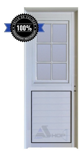 Imagen 2 de 6 de Puerta Aluminio 90x200 M516 Con Raja Vidrio Rep Abershop
