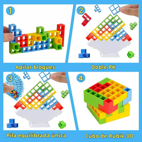 Juego De Apilamiento De Torre Equilibrio Tetris 16 Piezas