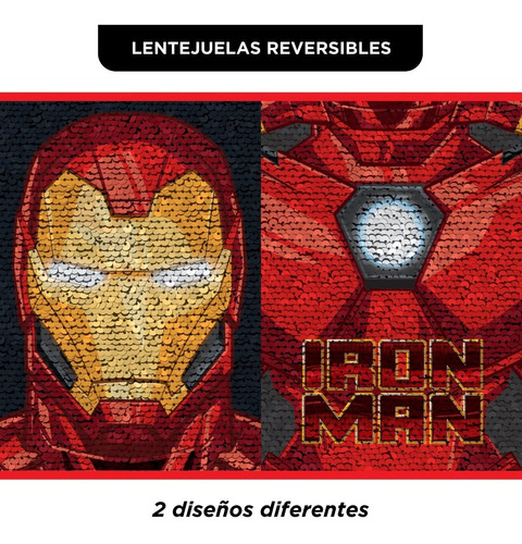Imagen 5 de 8 de Cartuchera 2 Pisos Vengadores Con Lentejuelas Reversibles